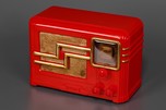 Striking Fada 354RG &rsquo;Coloradio&rsquo; Radio in Chinese Red Plaskon with Gold Trim